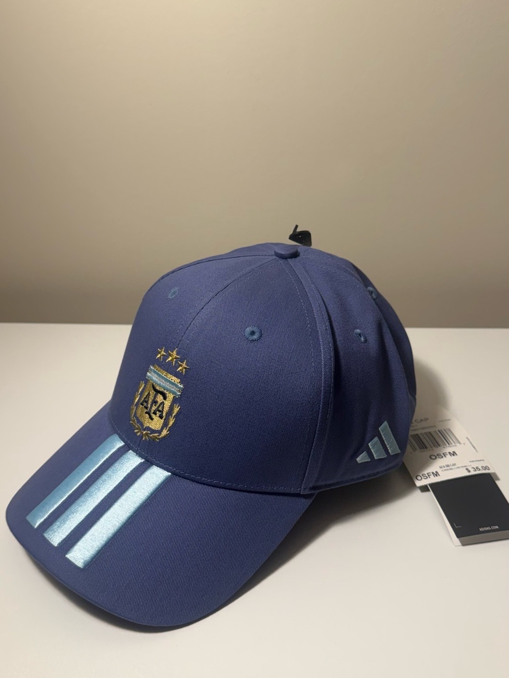 adidas Navy and Light Blue Argentina Football Cap - Interior View